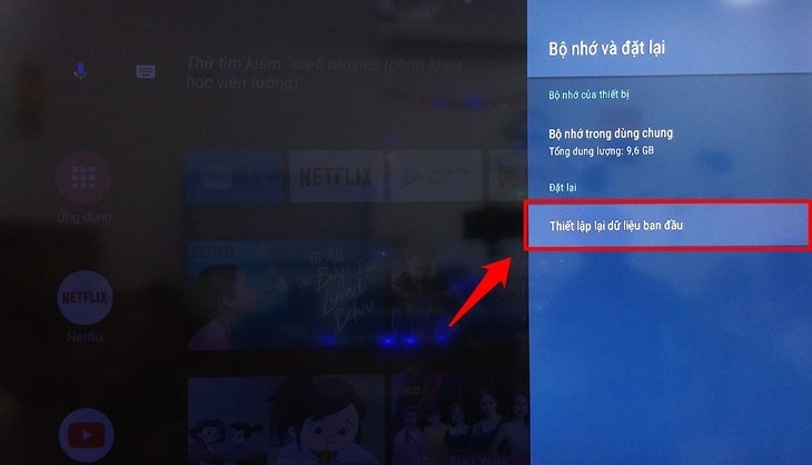 cách khôi phục cài đặt gốc trên android tivi sharp 2018
