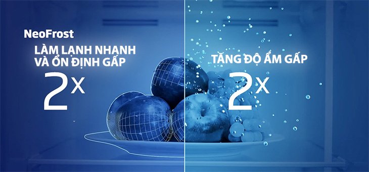 công nghệ neofrost 2 dàn lạnh độc lập trên tủ lạnh beko