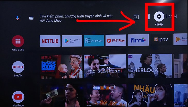 cách cài đặt thời gian, múi giờ trên android tivi sharp 2018
