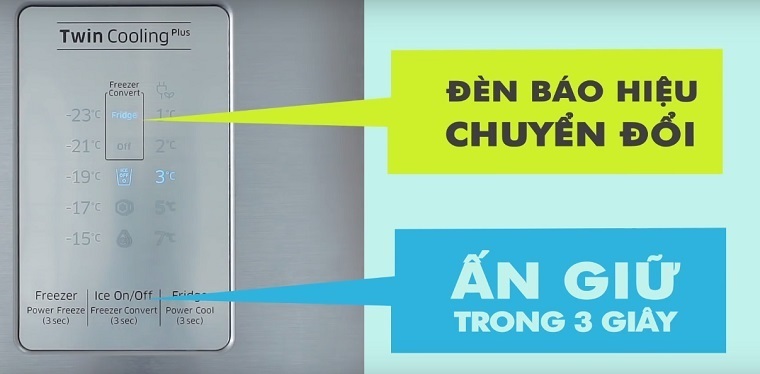 cách chuyển đổi 5 tính năng trên tủ lạnh samsung twin cooling plus