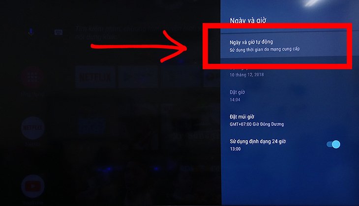 cách cài đặt thời gian, múi giờ trên android tivi sharp 2018