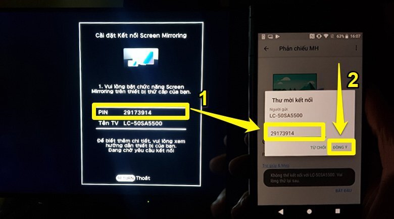 cách chiếu màn hình điện thoại lên tivi sharp 2018 chạy easy smart