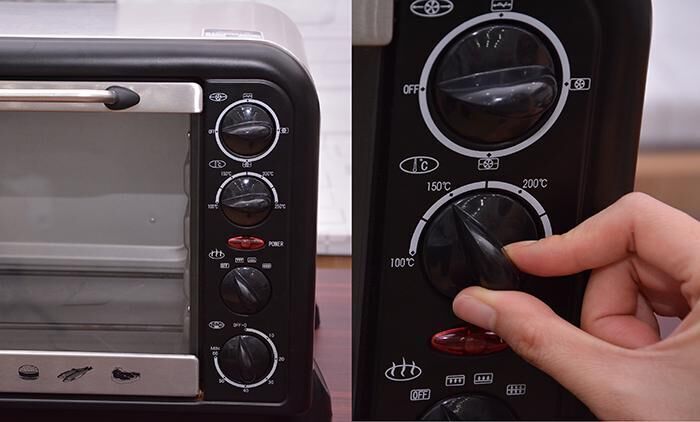 cách sử dụng tính năng xiên quay không bật quạt đối lưu của lò nướng