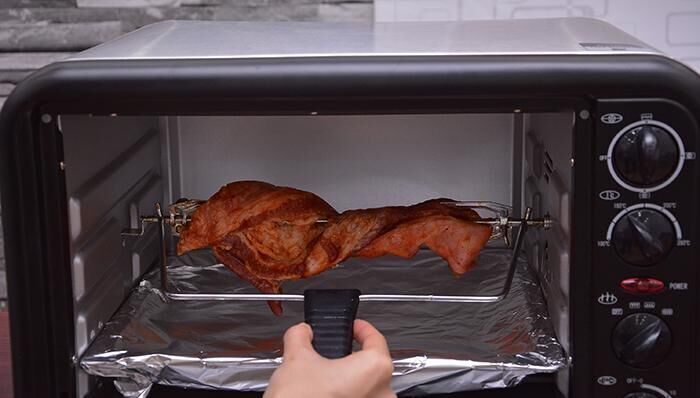 cách sử dụng tính năng xiên quay không bật quạt đối lưu của lò nướng