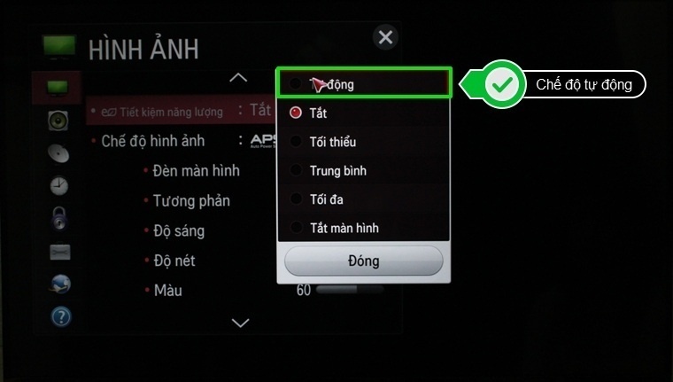 cách bật chế độ tiết kiệm năng lượng trên smart tivi lg hệ điều hành netcast