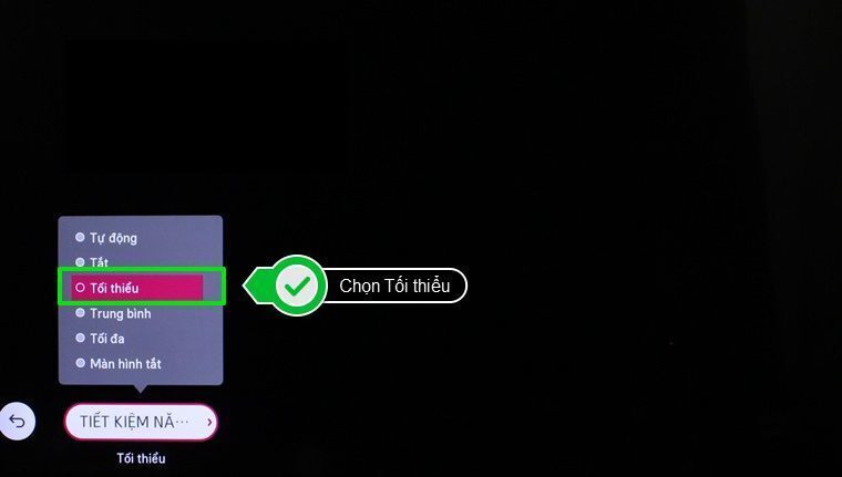 cách bật chế độ tiết kiệm năng lượng trên smart tivi lg hệ điều hành webos
