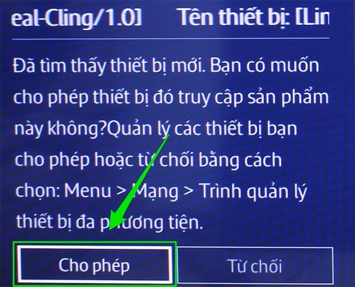 cách chuyển hình từ điện thoại lên tivi bằng dlna