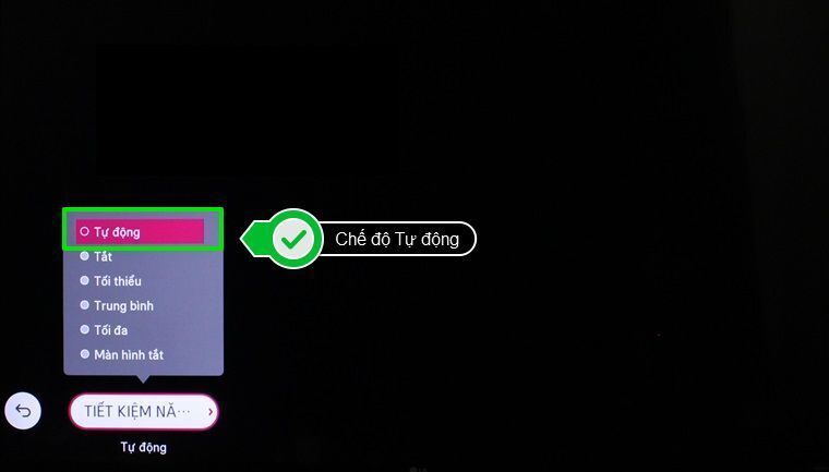 cách bật chế độ tiết kiệm năng lượng trên smart tivi lg hệ điều hành webos
