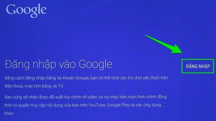 cách đăng nhập tài khoản google trên android tivi sony 2016