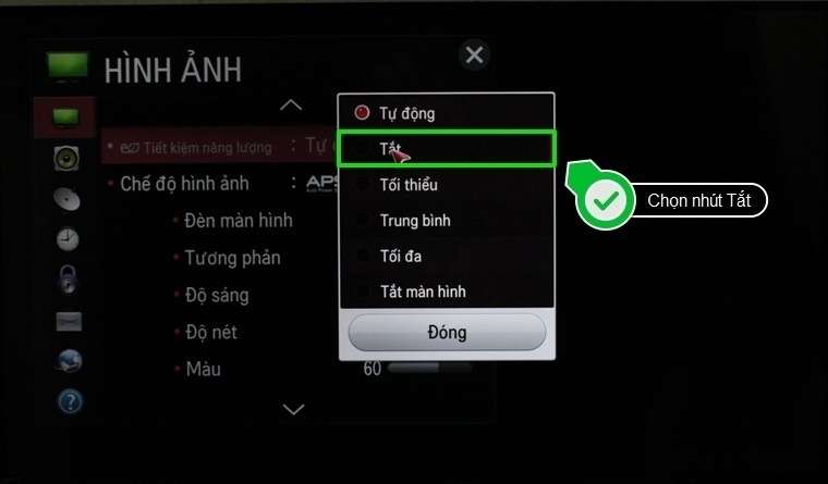 cách bật chế độ tiết kiệm năng lượng trên smart tivi lg hệ điều hành netcast