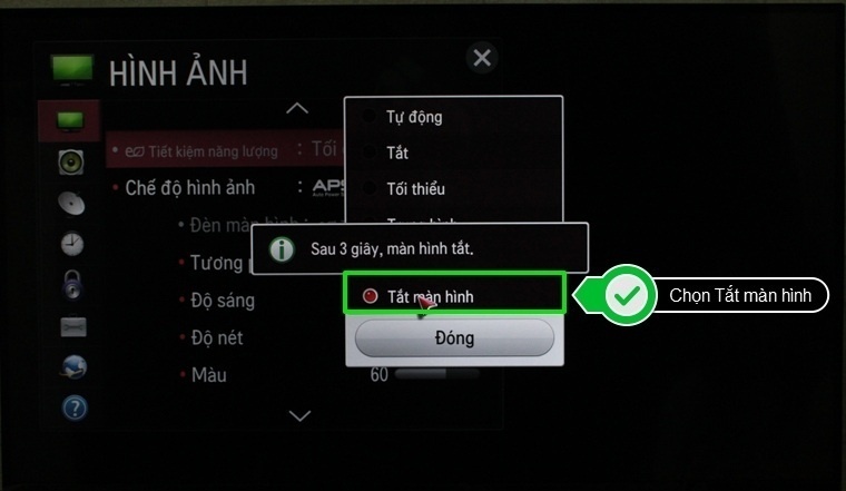 cách bật chế độ tiết kiệm năng lượng trên smart tivi lg hệ điều hành netcast