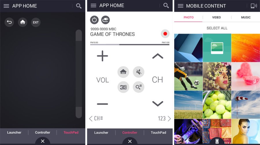 điều khiển smart tivi lg với ứng dụng lg tv remote, lg tv plus