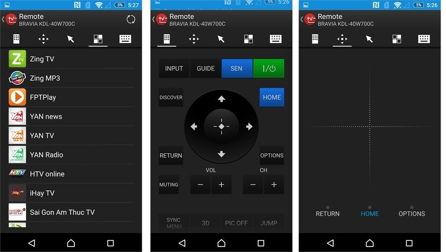 cách sử dụng điện thoại để điều khiển smart tivi sony thông qua ứng dụng tv sideview