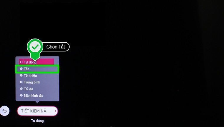 cách bật chế độ tiết kiệm năng lượng trên smart tivi lg hệ điều hành webos