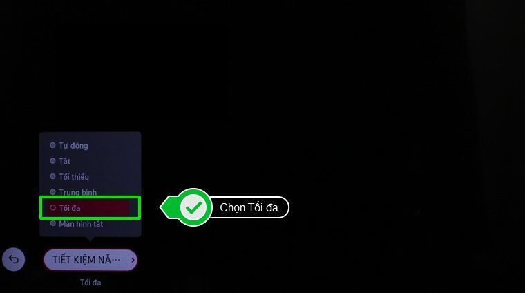 cách bật chế độ tiết kiệm năng lượng trên smart tivi lg hệ điều hành webos