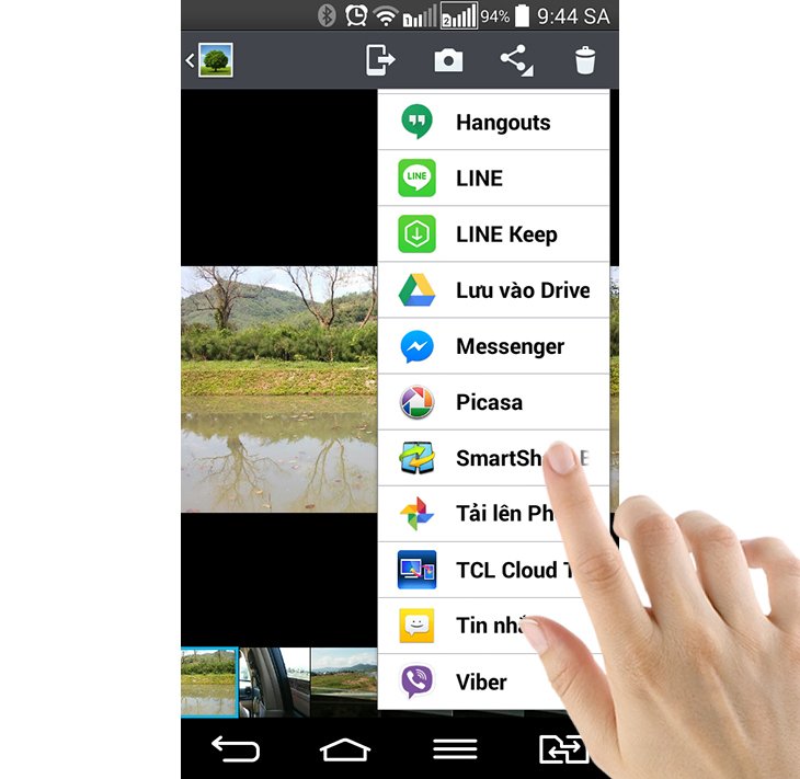 cách chuyển hình từ điện thoại lên tivi bằng dlna