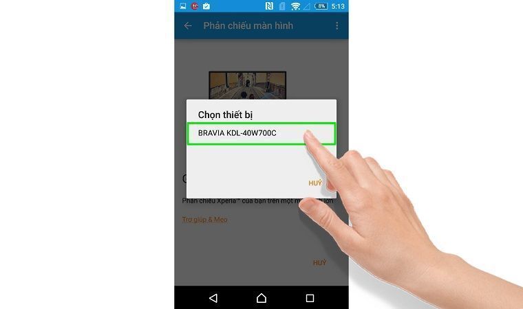 cách phản chiếu hình ảnh từ điện thoại lên smart tivi sony
