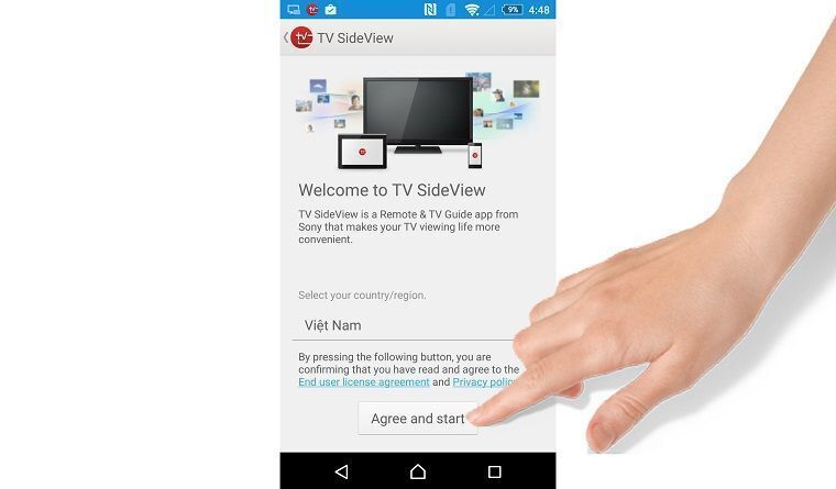 cách sử dụng điện thoại để điều khiển smart tivi sony thông qua ứng dụng tv sideview