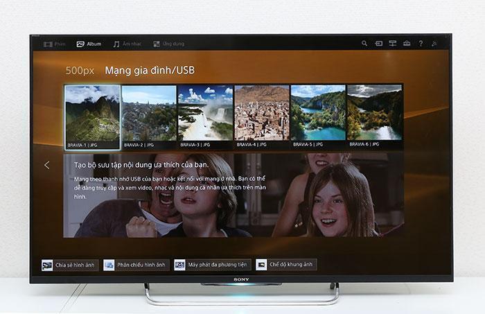 giao diện sony entertainment network của tivi sony