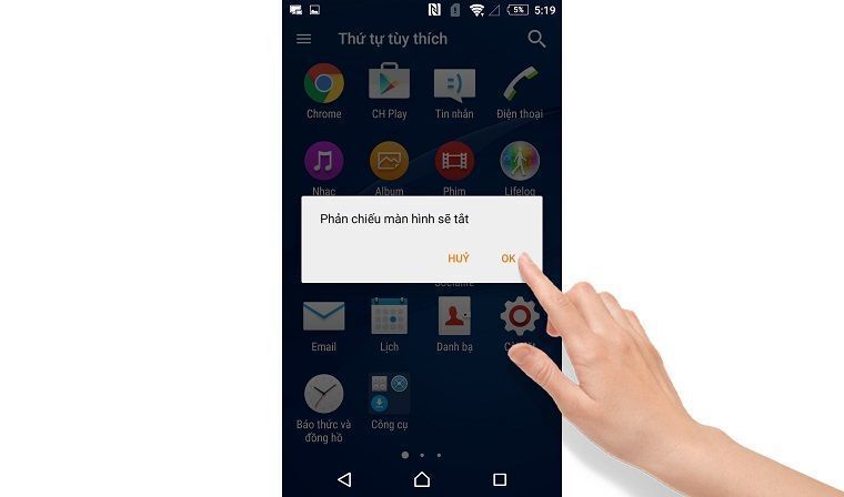 cách phản chiếu hình ảnh từ điện thoại lên smart tivi sony