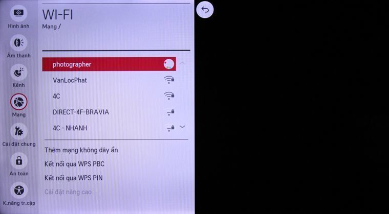 cách kết nối mạng cho smart tivi lg chạy hệ điều hành webos