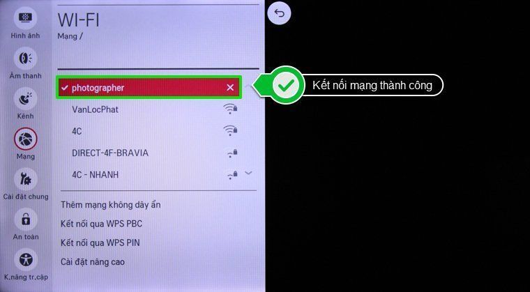 cách kết nối mạng cho smart tivi lg chạy hệ điều hành webos