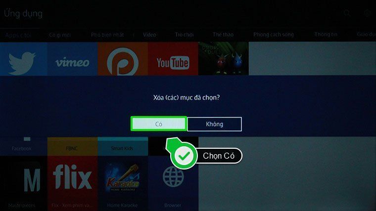 cách xóa ứng dụng trên smart tivi samsung 2015