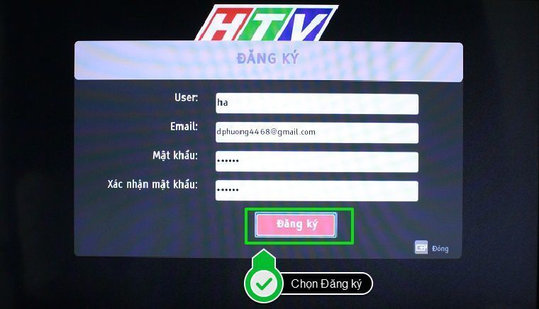 cách đăng ký tài khoản htv online trên smart tivi