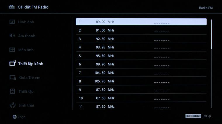 cách dò đài fm trên internet tivi sony 2015