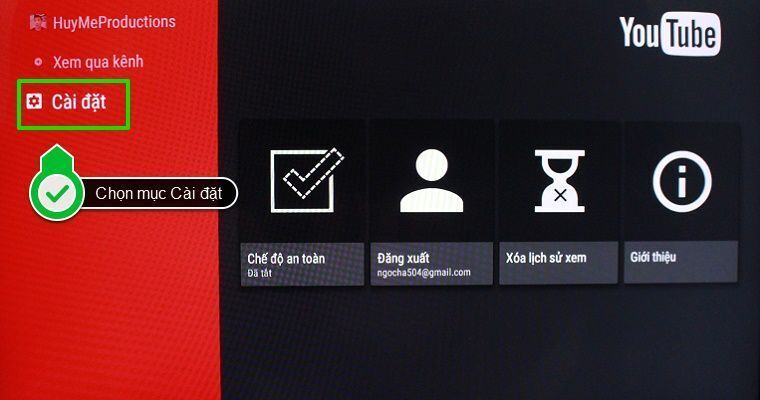 cách sử dụng ứng dụng youtube trên android tivi sony 2015