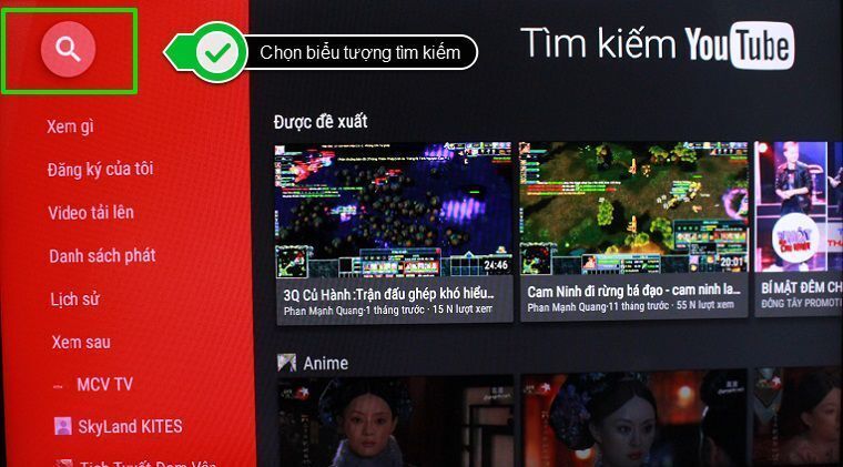 cách sử dụng ứng dụng youtube trên android tivi sony 2015