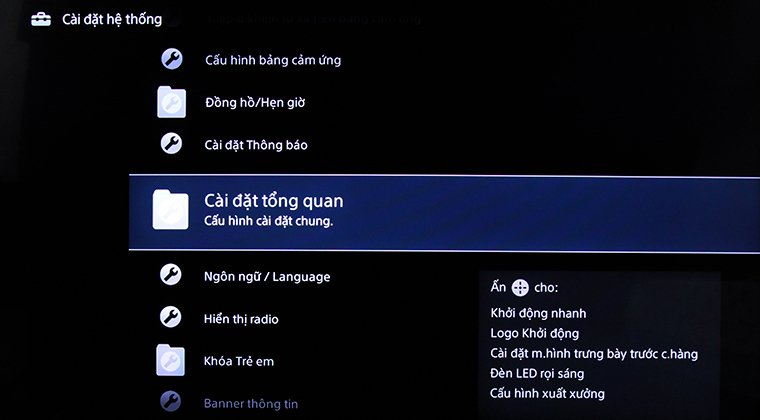 cách khôi phục cài đặt gốc tivi thông minh sony bằng phím cơ
