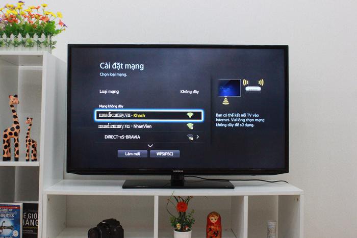 cách kết nối mạng trên tivi samsung