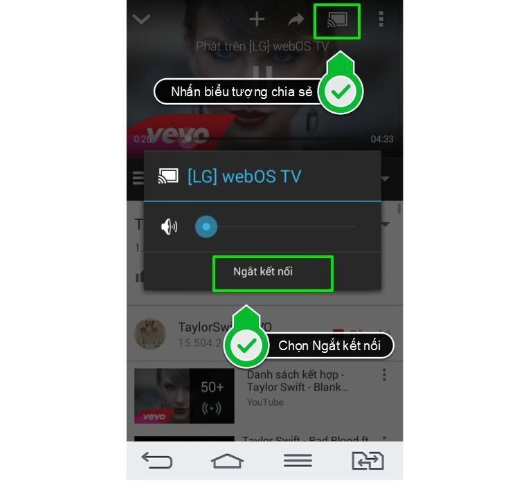cách chia sẻ video youtube từ điện thoại, máy tính bảng, laptop lên smart tivi samsung, lg, sony