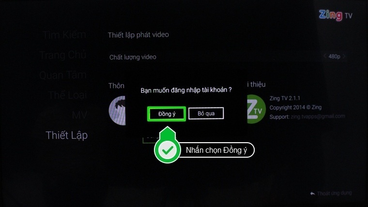 cách sử dụng ứng dụng zing tv trên android tivi sony 2015