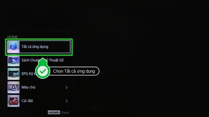 cách xoá ứng dụng cho internet tivi sony 2016