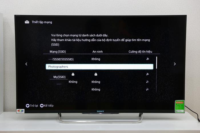 cách kết nối mạng trên smart tivi sony