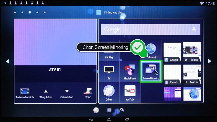 cách phản chiếu hình ảnh từ điện thoại lên smart tivi toshiba