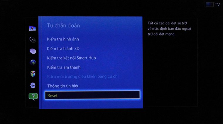 cách khôi phục cài đặt gốc smart tivi samsung bằng phím cơ