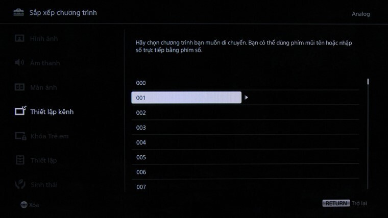 các bước thiết lập lại từ đầu internet tivi sony 2015