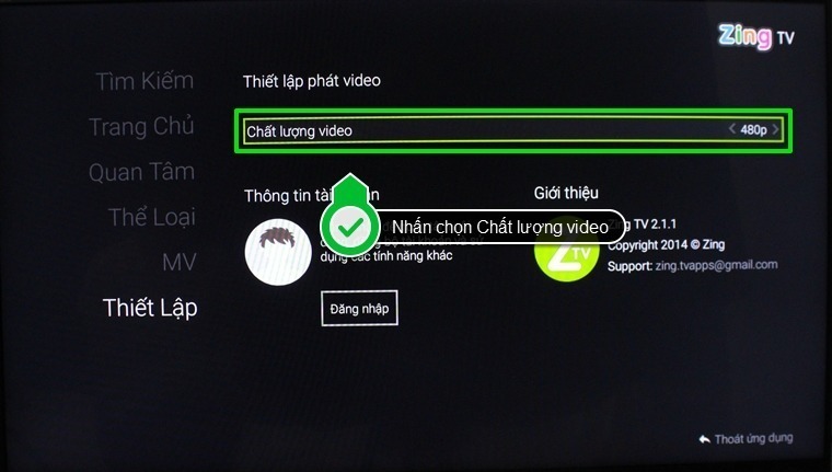 cách sử dụng ứng dụng zing tv trên android tivi sony 2015