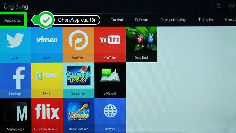 cách xóa ứng dụng trên smart tivi samsung 2015