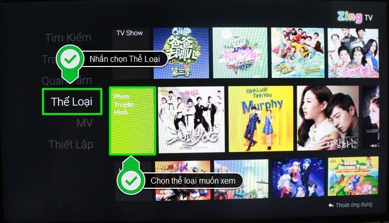 cách sử dụng ứng dụng zing tv trên android tivi sony 2015