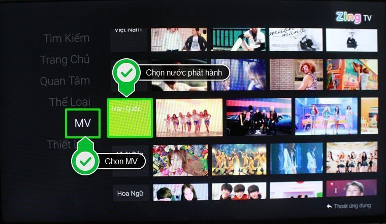 cách sử dụng ứng dụng zing tv trên android tivi sony 2015