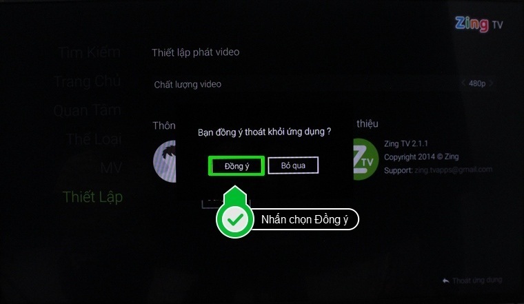 cách sử dụng ứng dụng zing tv trên android tivi sony 2015