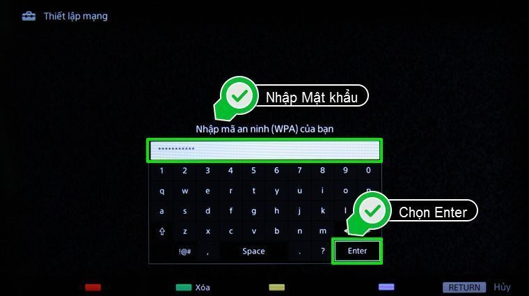 cách vào mạng trên smart tivi sony