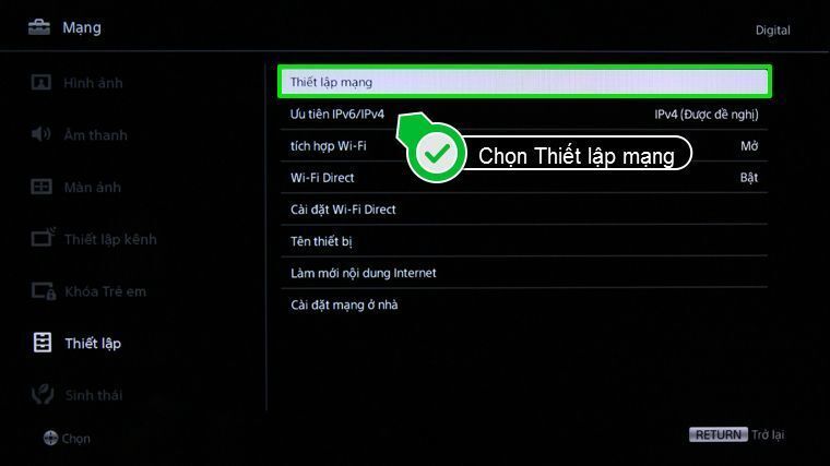 cách vào mạng trên internet tivi sony 2015