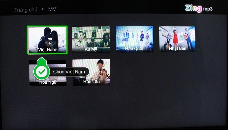 cách sử dụng ứng dụng zing mp3 trên android tivi sony 2015