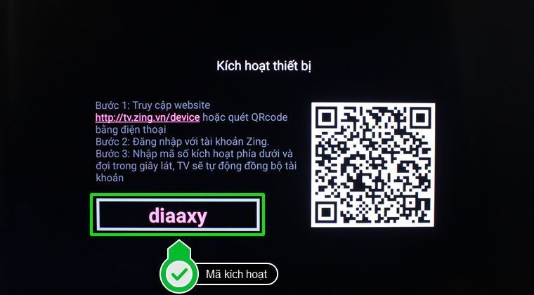 cách kích hoạt tài khoản zing mp3 trên smart tivi