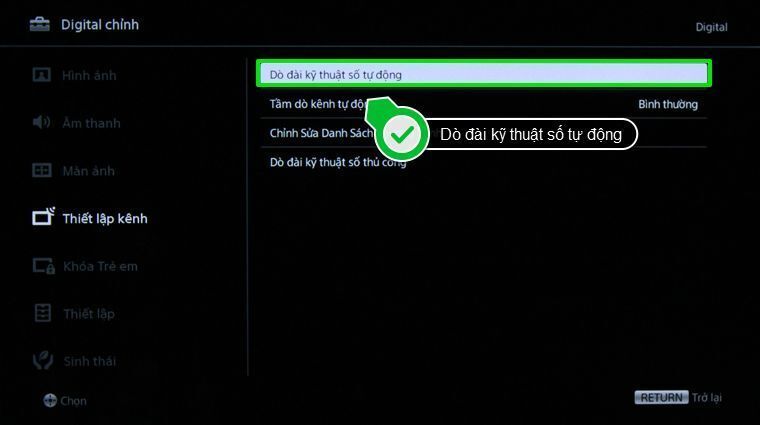 cách dò kênh internet tivi sony 2015